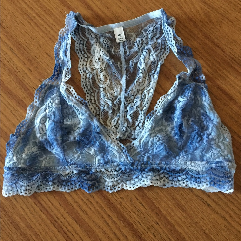Floral blue and white bralette!